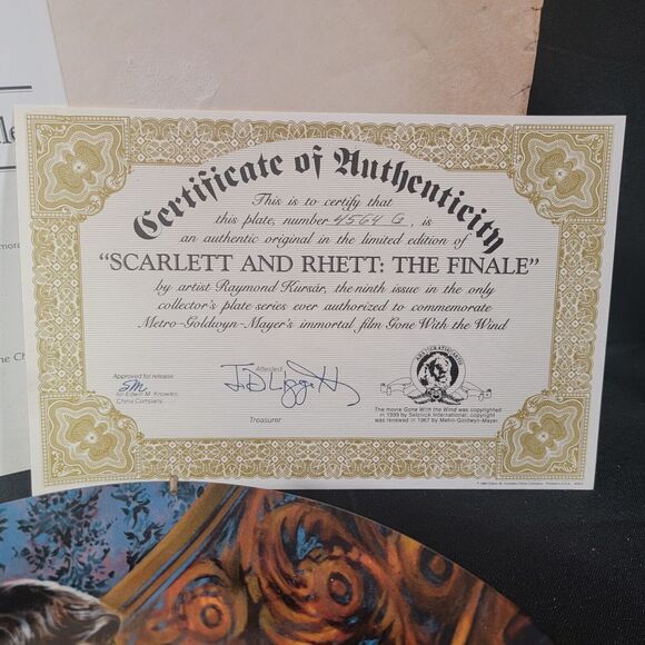 Vintage Collector Plate Knowles Scarlett And Rhett Finale Gone With The Wind - Picture 6 of 11